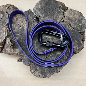 4' USA Made Biothane Dog Leash - 5/8" width - waterproof, w/locking carabiner